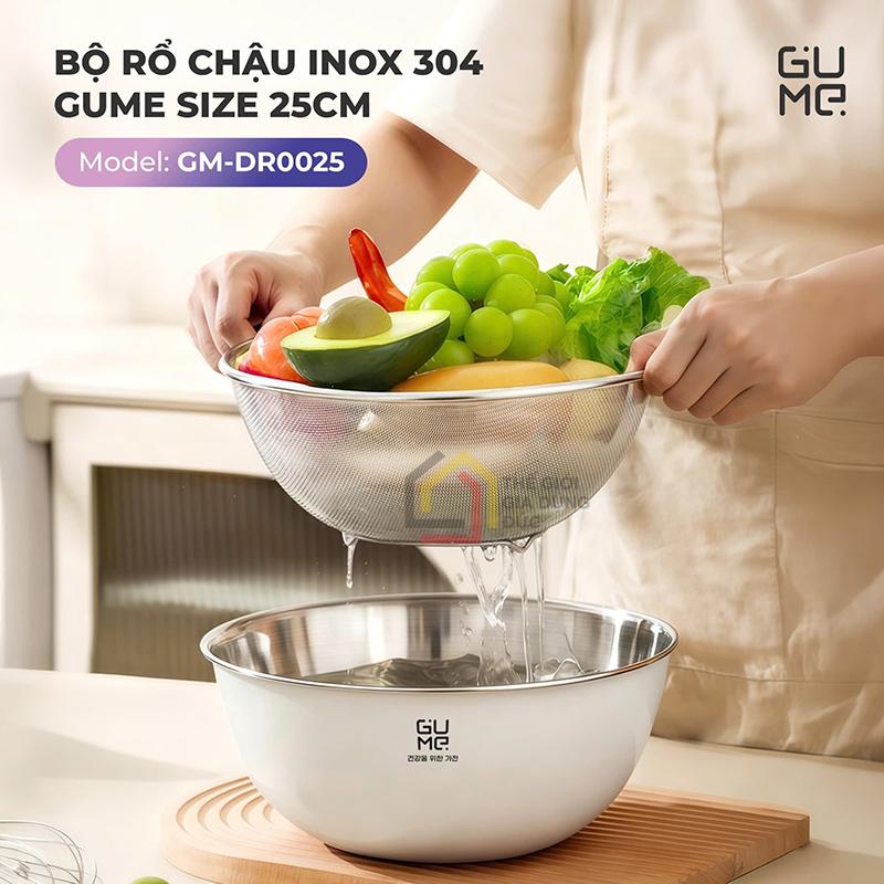 bo-ro-chau-inox-304-gume-gm-dr0025-25cm (1) Bộ rổ chậu inox 304 Gume GM-DR0025 25cm