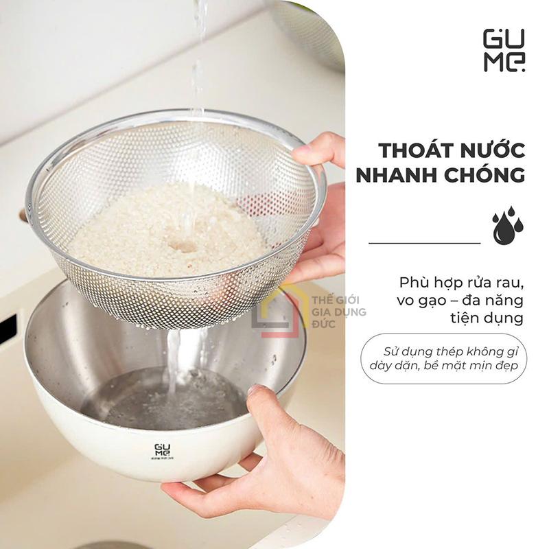 bo-ro-chau-inox-304-gume-gm-dr0025-25cm (2) Bộ rổ chậu inox 304 Gume GM-DR0025 25cm