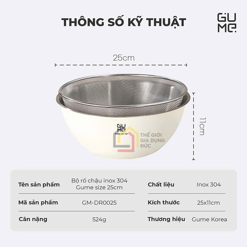 bo-ro-chau-inox-304-gume-gm-dr0025-25cm (8) Bộ rổ chậu inox 304 Gume GM-DR0025 25cm