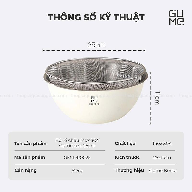 bo-ro-chau-inox-304-gume-gm-dr0025-25cm (8) Bộ rổ chậu inox 304 Gume GM-DR0025 25cm