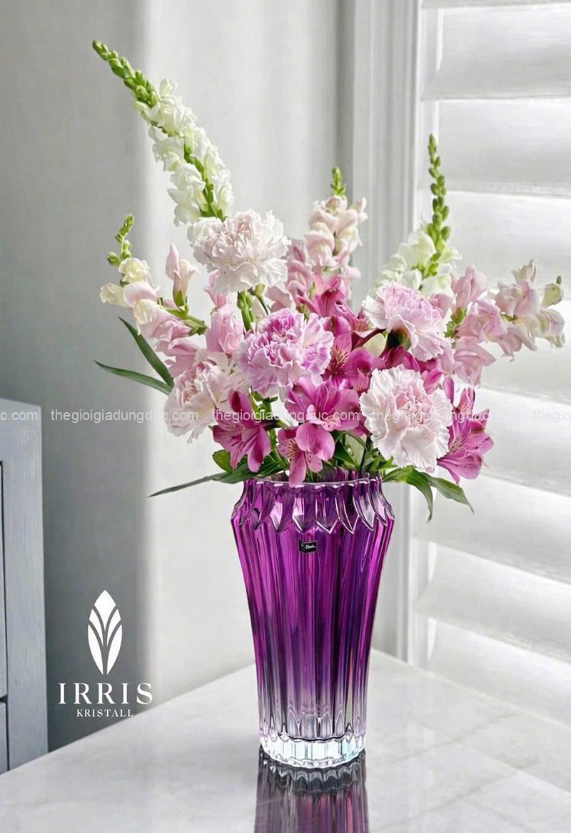 lo-hoa-thuy-tinh-pha-le-mau-irris-30cm (2) Lọ hoa thủy tinh pha lê màu Irris 30cm