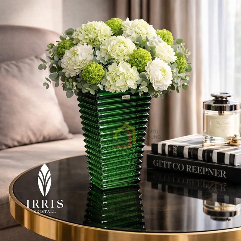 lo-hoa-thuy-tinh-thap-kim-cuong-irris-28cm (3) Lọ hoa thủy tinh tháp kim cương Irris 28cm