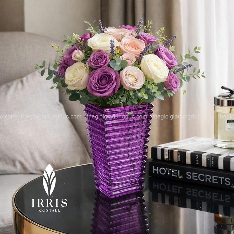 lo-hoa-thuy-tinh-thap-kim-cuong-irris-28cm (7) Lọ hoa thủy tinh tháp kim cương Irris 28cm
