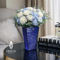 Lọ hoa thủy tinh tháp kim cương Irris 28cm