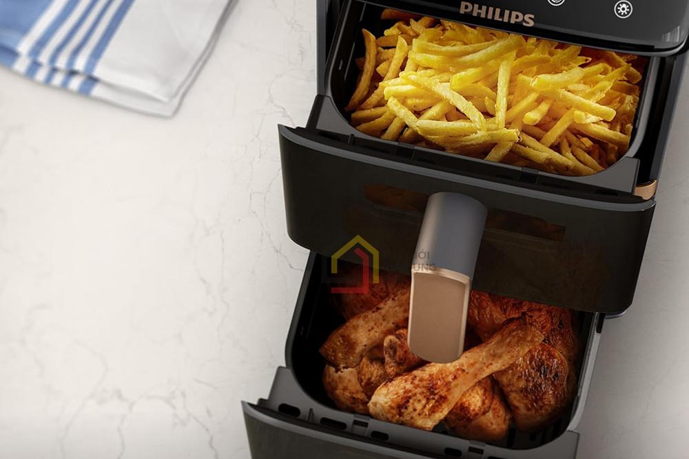 Nồi chiên không dầu 2 tầng Philips NA462/70