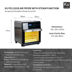 Nồi chiên không dầu kết hợp hấp Kuchen PCL2228