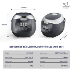 Nồi cơm cao tần tách đường Kaiyo KRC-063 1,5L