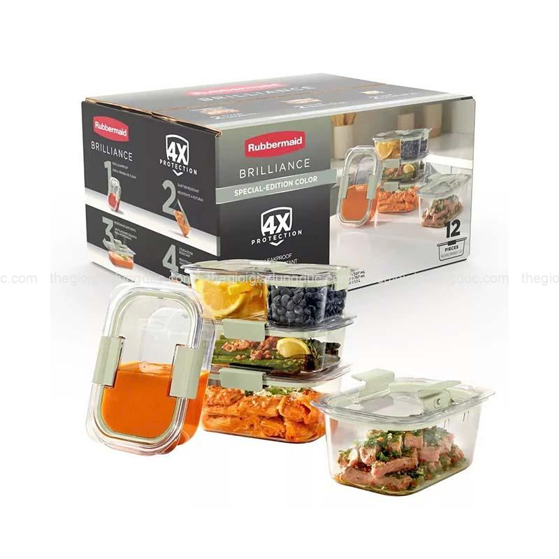set-hop-tru-thuc-pham-rubbermaid-brilliance-tritan-12-mon Set hộp trữ thực phẩm Rubbermaid Brilliance Tritan 12 món