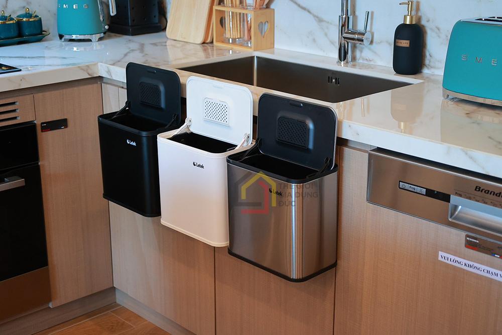 Thùng rác treo tủ & để bàn Letek LC05 5L