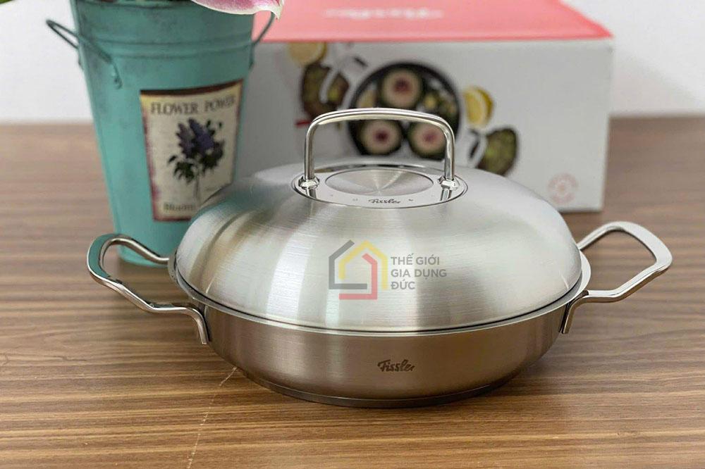 Chảo Fissler Profi 2 quai kèm vung inox 24cm
