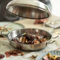 Chảo Fissler Profi 2 quai kèm vung inox 24cm