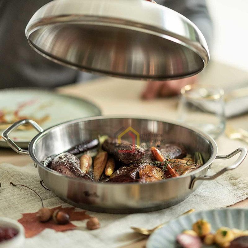 chao-fissler-profi-2-quai-kem-vung-inox-24cm (6) Chảo Fissler Profi 2 quai kèm vung inox 24cm