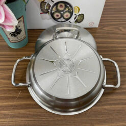 Chảo Fissler Profi 2 quai kèm vung inox 24cm