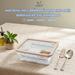 Hộp thủy tinh chịu nhiệt hình chữ nhật Kaiyo