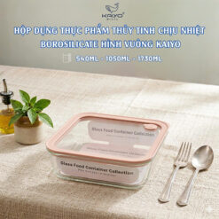 Hộp thủy tinh chịu nhiệt hình vuông Kaiyo 1730ml