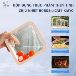 Hộp thủy tinh chịu nhiệt hình vuông Kaiyo