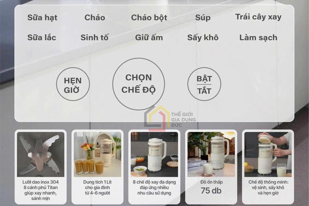 Máy làm sữa hạt đa năng Kaiyo KNM-411 1L