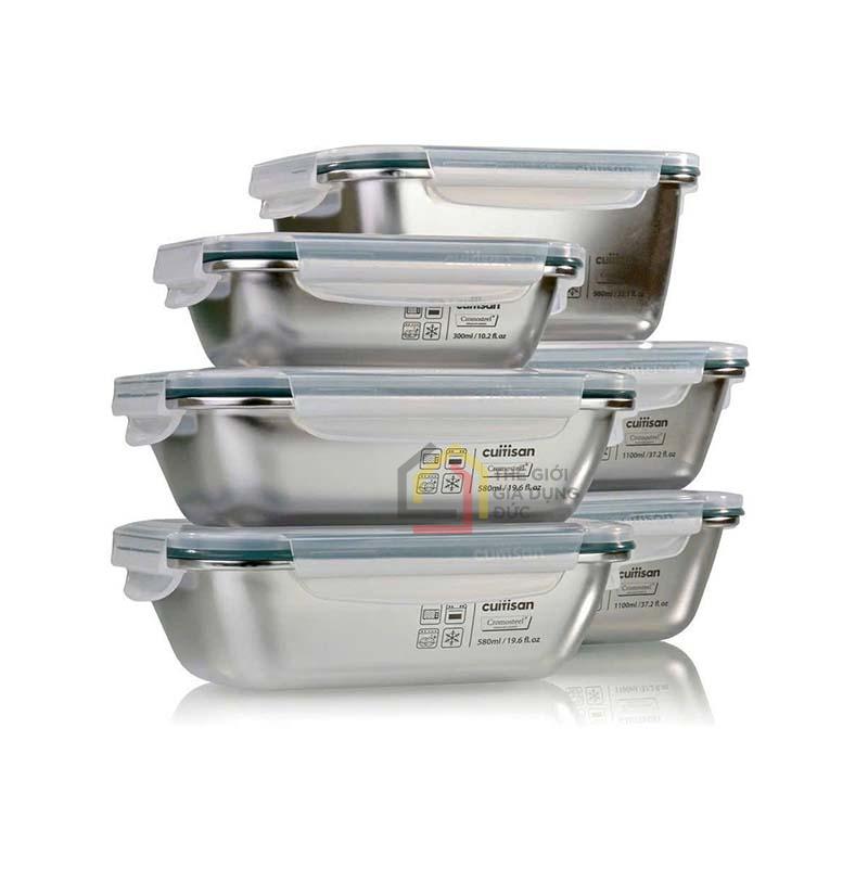 set-6-hop-inox-kem-nap-cuitisan (1) Set 6 hộp inox kèm nắp Cuitisan Made in Korea