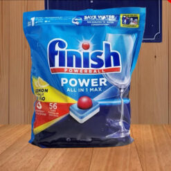 Viên rửa bát Finish Power All In One Max hương chanh 56 viên