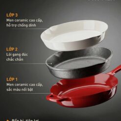 Chảo gang cán dài GKÖCH FR26H 26cm