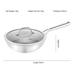Chảo xào inox không dính vi điểm OYATTON