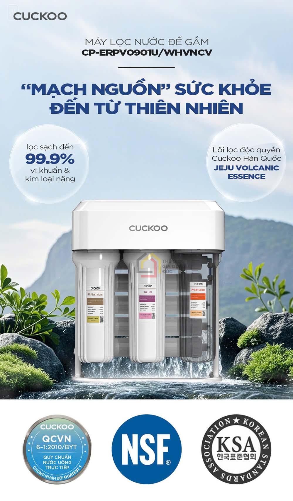 Máy lọc nước để gầm 9 Lõi K-Pure Signature CP-ERPV0901U/WHVNCV