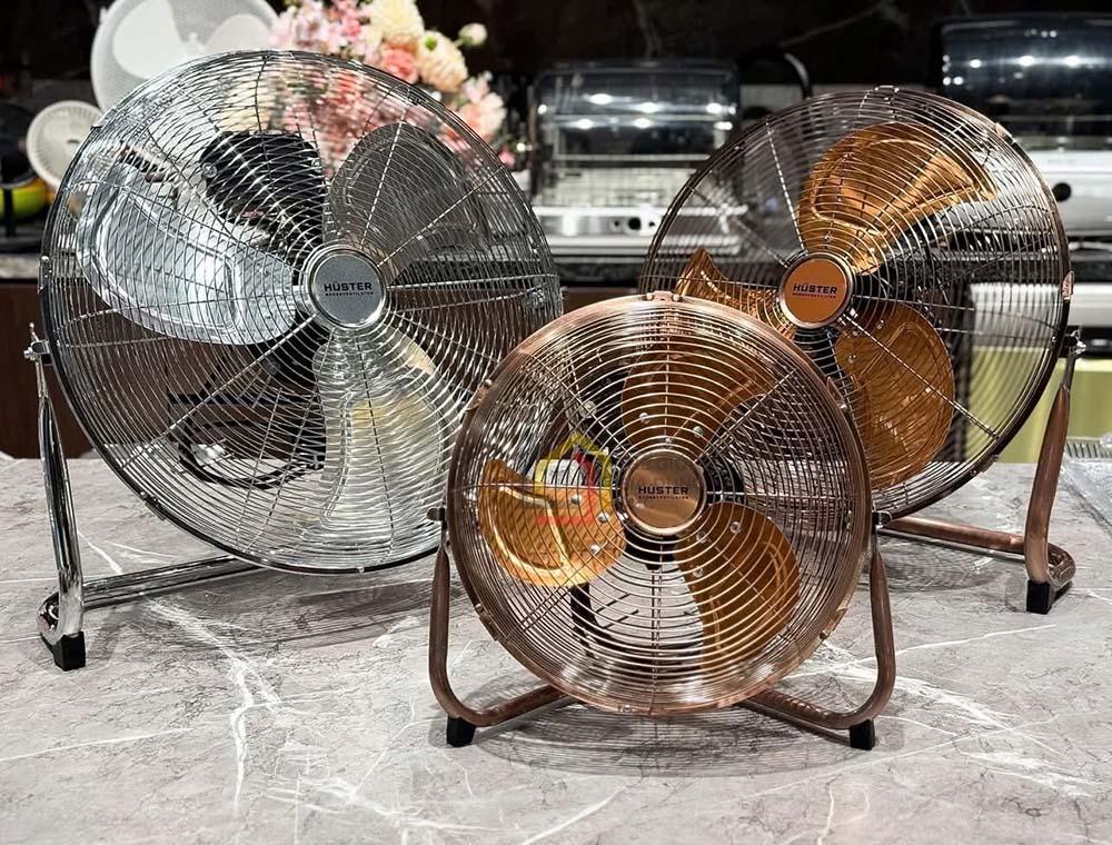 Quạt sàn Huster 30cm màu vàng đồng