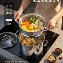 Nồi canh kèm xửng hấp GKÖCH 12L