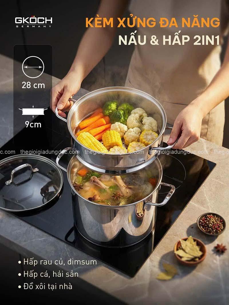 noi-canh-kem-xung-hap-gkoch-12l (3) Nồi canh kèm xửng hấp GKÖCH 12L