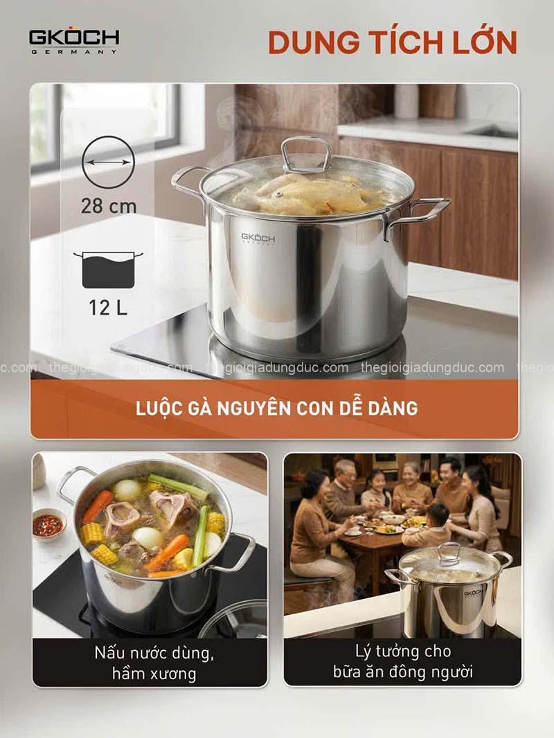 noi-canh-kem-xung-hap-gkoch-12l (5) Nồi canh kèm xửng hấp GKÖCH 12L