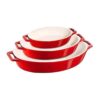 Set 3 khay gốm oval bỏ lò Staub