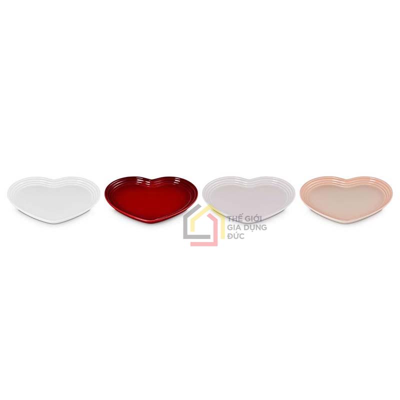 set-4-dia-le-creuset-hinh-tim-23cm (2) Set 4 đĩa Le Creuset hình tim 23cm