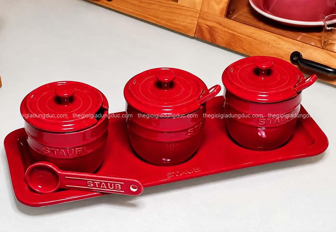 Set hũ đựng gia vị Staub kèm khay