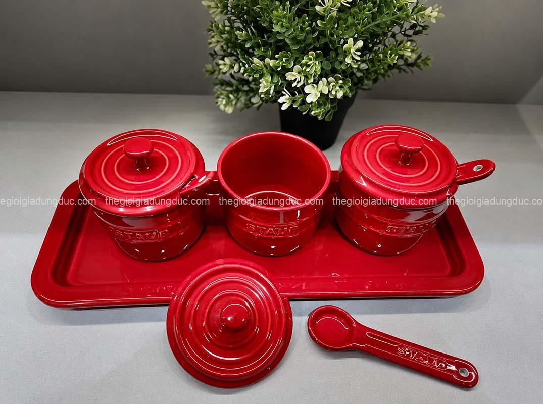 Set hũ đựng gia vị Staub kèm khay