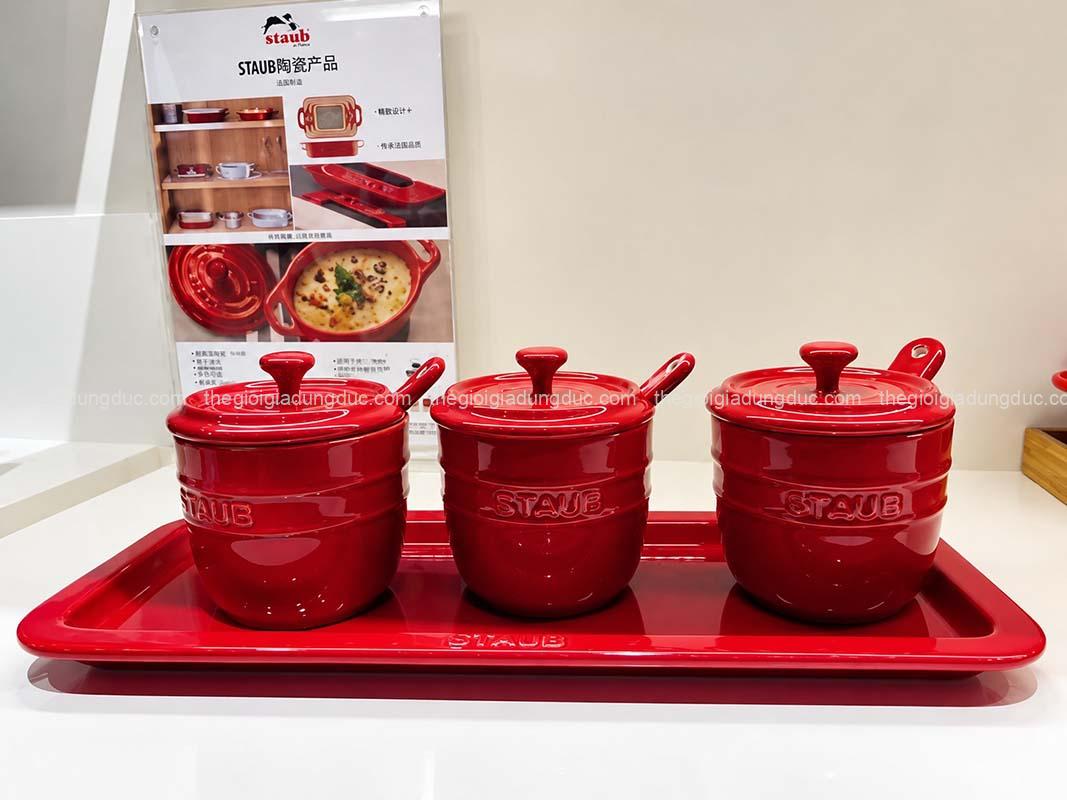 Set hũ đựng gia vị Staub kèm khay
