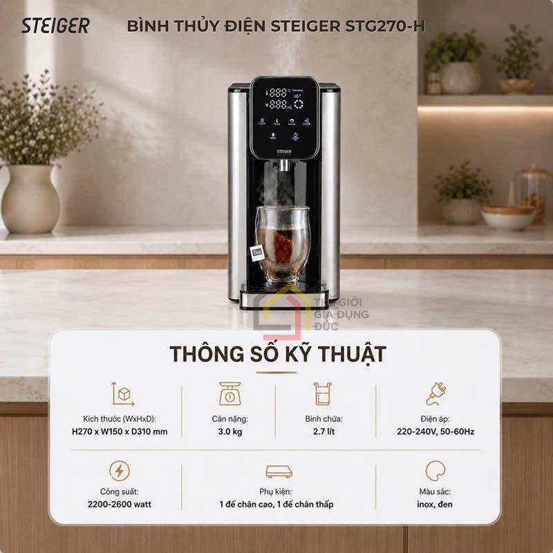 Bình thủy điện Steiger STG-270H 2,7L