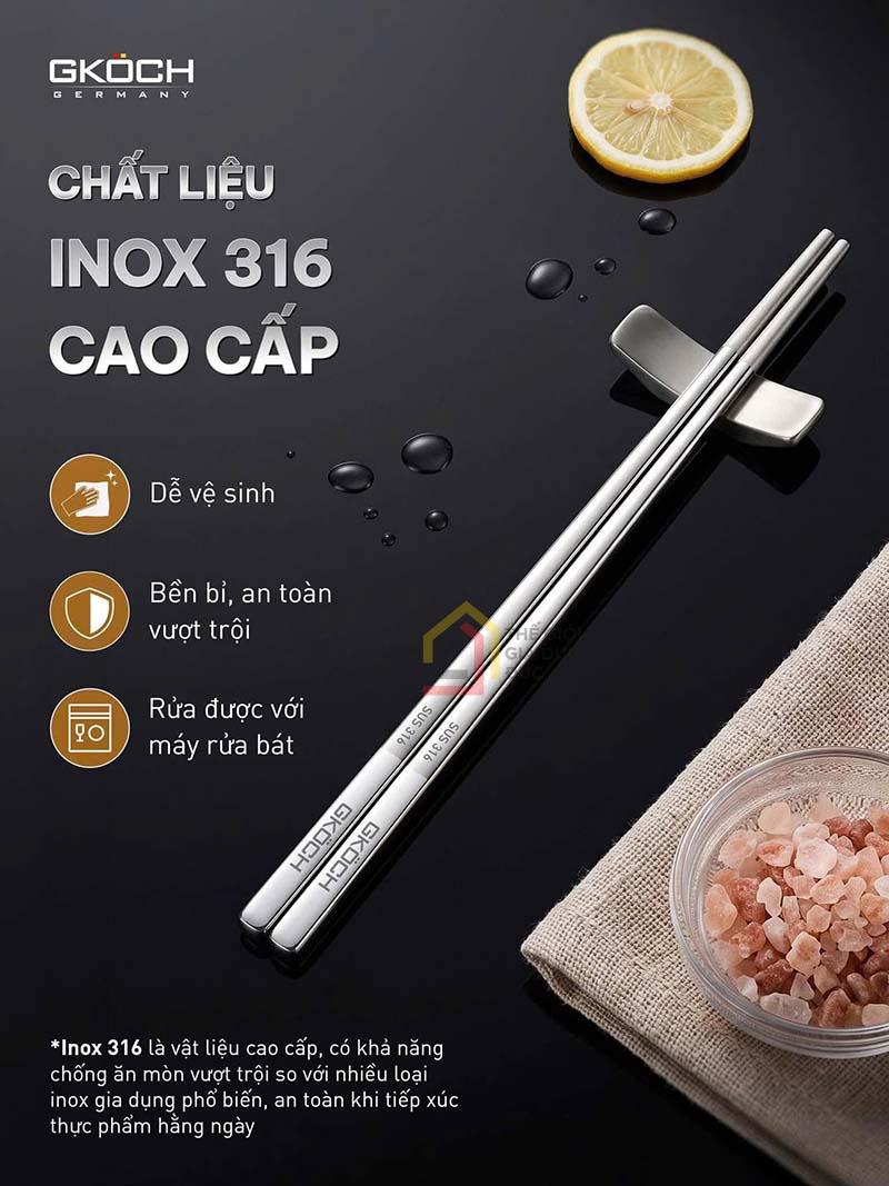 bo-6-doi-dua-inox-316-gkoch-arvo (3) Bộ 6 đôi đũa inox 316 GKÖCH Arvo