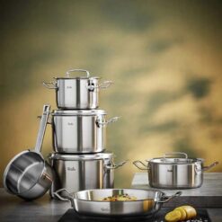 Bộ nồi Fissler Profi 6 món vung kính (4 nồi, 1 quánh, 1 chảo 2 quai 24/28cm)