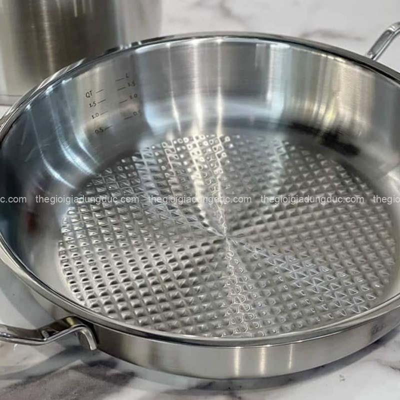 Bộ nồi Fissler Profi 6 món vung kính (4 nồi, 1 quánh, 1 chảo 2 quai 24/28cm)