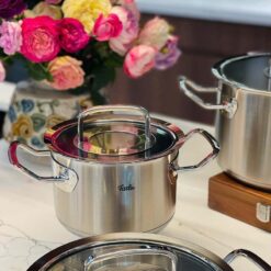 Bộ nồi Fissler Profi 6 món vung kính (4 nồi, 1 quánh, 1 chảo 2 quai 24/28cm)