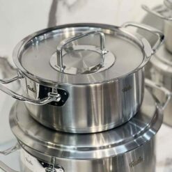 Bộ nồi Fissler Profi 6 món vung thép (4 nồi, 1 quánh, 1 chảo 2 quai 24/28cm)