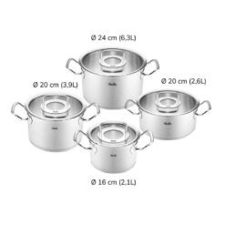 Bộ nồi Fissler Profi set 4 món vung kính/ vung inox