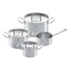 Bộ nồi Fissler Profi set 4 món vung thép (3 nồi, 1 quánh)