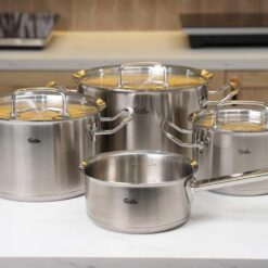 Bộ nồi Fissler Profi set 4 món vung thép (3 nồi, 1 quánh)