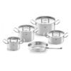 Bộ nồi Fissler Profi set 5 món vung thép (4 nồi, 1 chảo tổ ong 24/28cm)