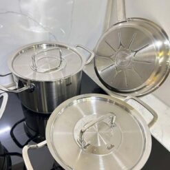Bộ nồi Fissler Profi set 5 món vung thép (4 nồi, 1 chảo tổ ong 24/28cm)