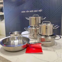 Bộ nồi Fissler Profi set 6 món vung thép (4 nồi, 1 quánh, 1 chảo 24/28cm)