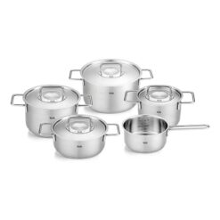 Bộ nồi Fissler Pure Collection 5 món (4 nồi, 1 quánh) vung inox / vung kính