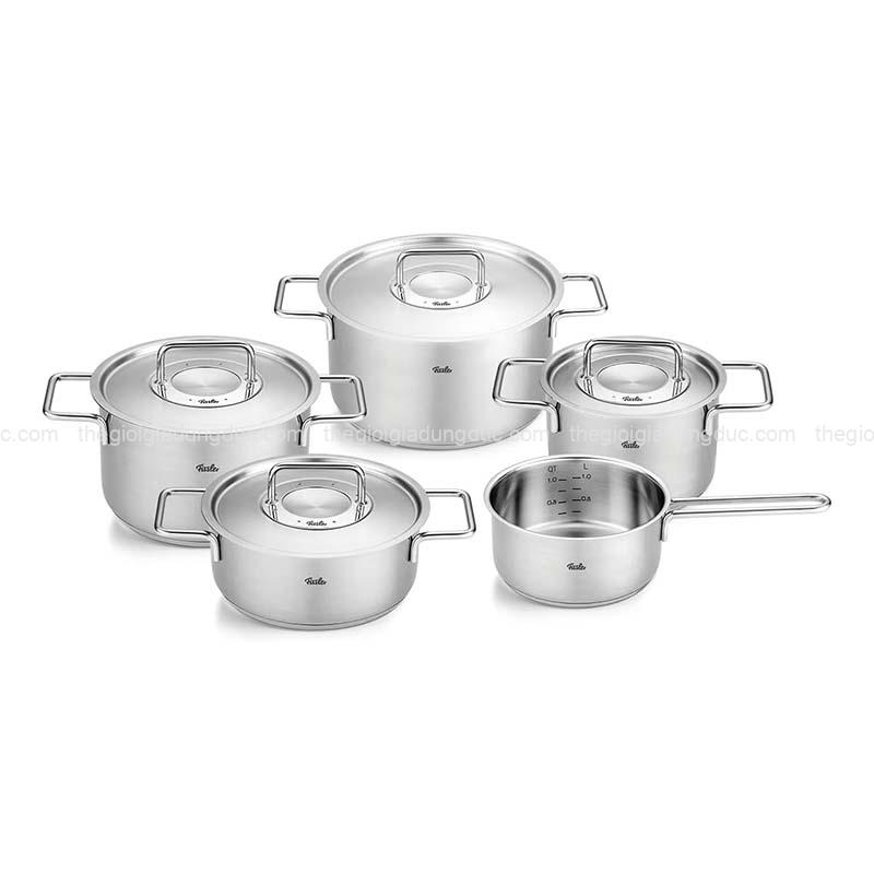 bo-noi-fissler-pure-collection-5-mon-4-noi-1-quanh-nap-inox (1) Bộ nồi Fissler Pure Collection 5 món (4 nồi, 1 quánh) vung inox / vung kính
