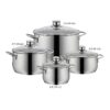 Bộ nồi WMF Diadem Plus 4 nồi vung kính